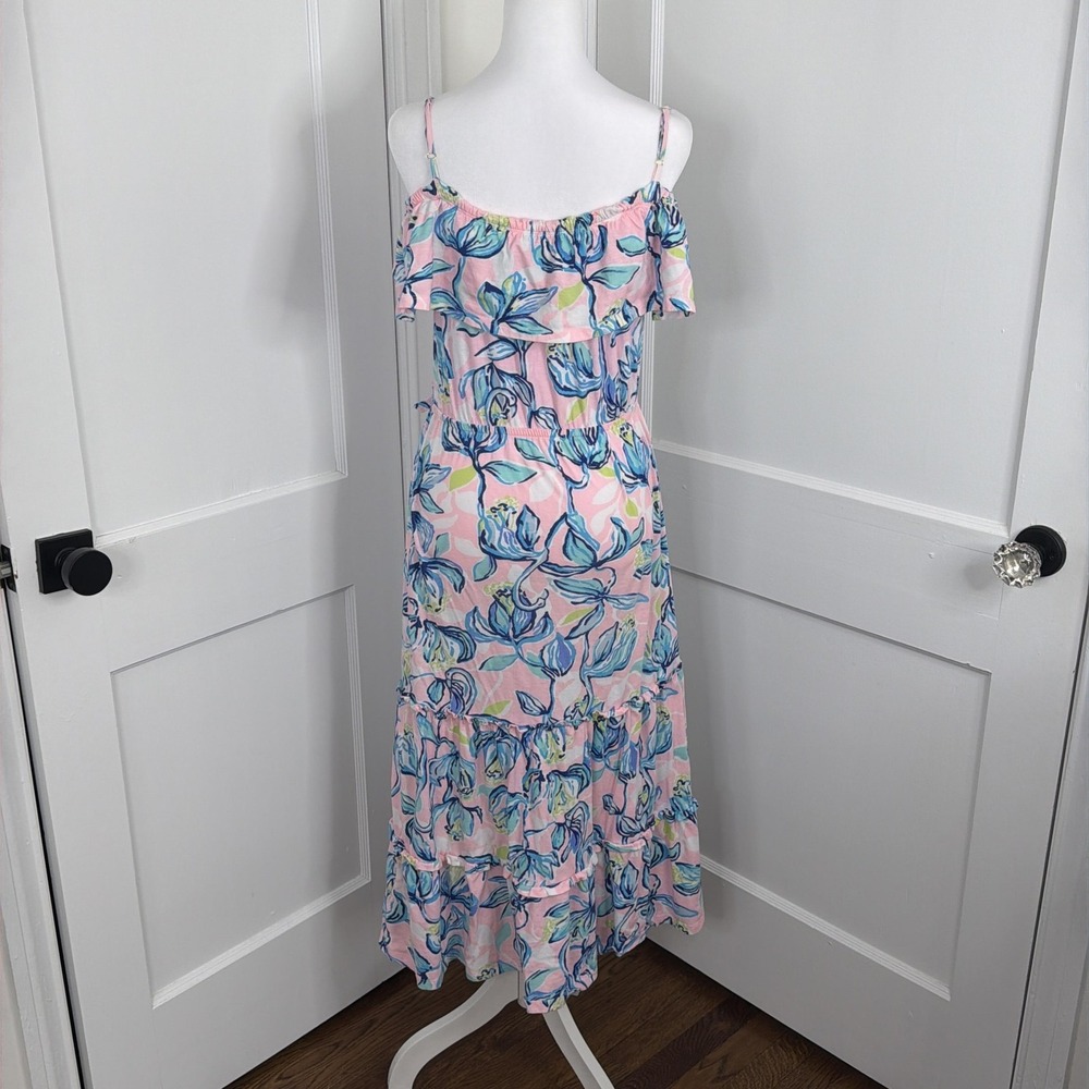 Lilly Pulitzer Maxi Dress Size XL 12-14 Cotton Seraphina Sweet Pea Chasing Sun - Picture 2 of 11